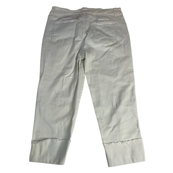 Style & Co Women's Jean Capris 14 White Cotton Elastane Summer Casual Beach - Picture 2 of 8